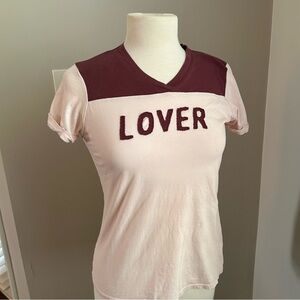 Nation LTD Pink LOVER FIGHTER Ringer Tee in Women’s XS